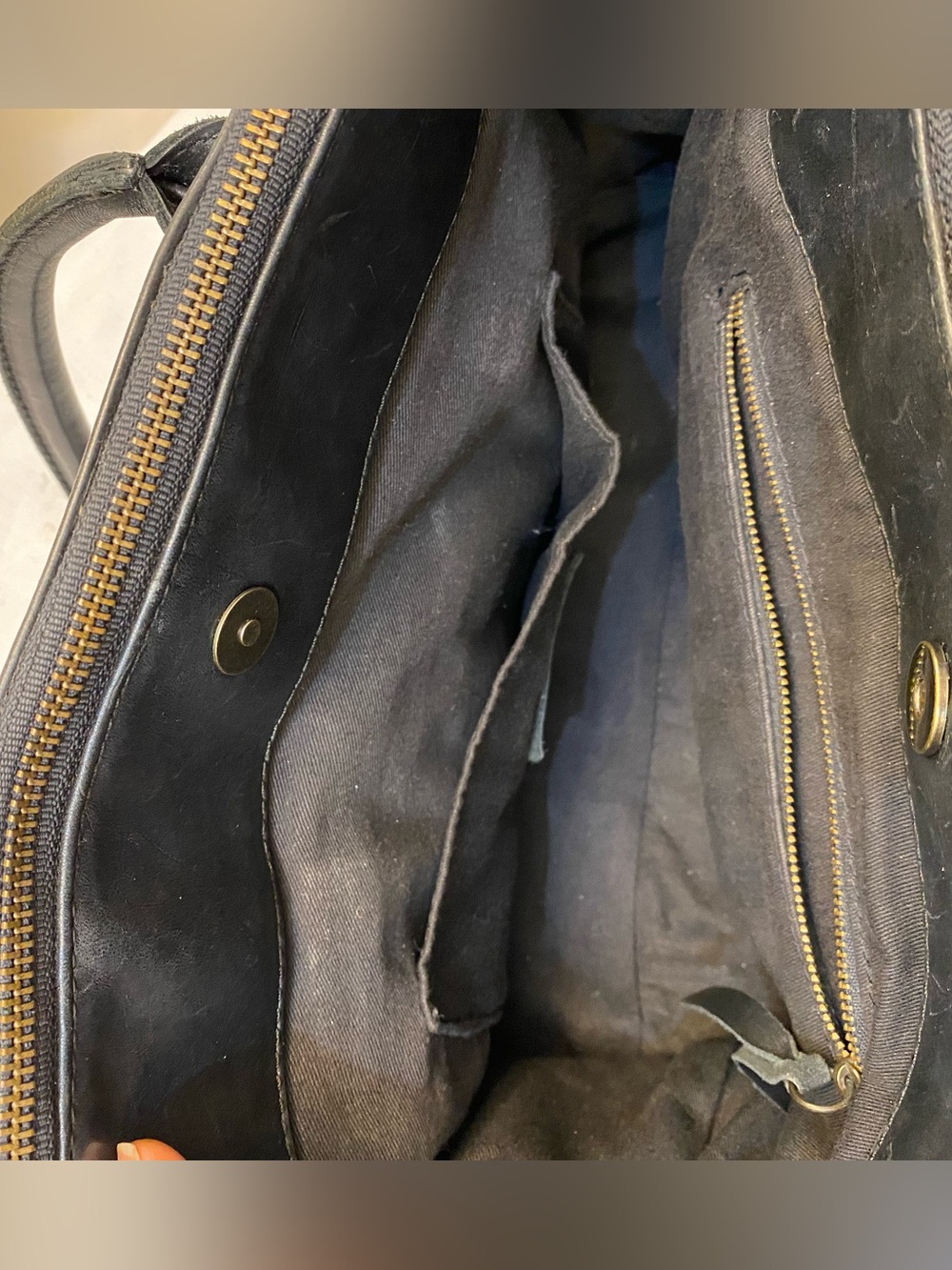ABLE Double Zip Large Leather Satchel bag, great condition and clean interior - Picture 6 of 11
